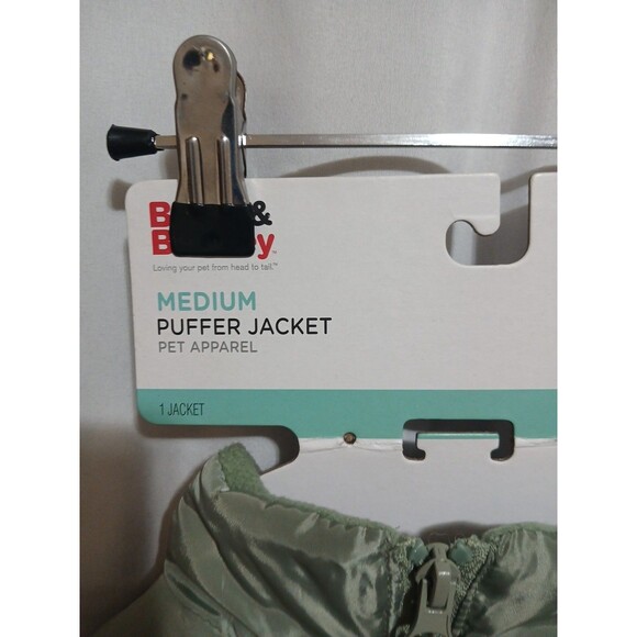 Boots & Barkley Dog Puffer Jacket with Buckle Med Green - Picture 4 of 7